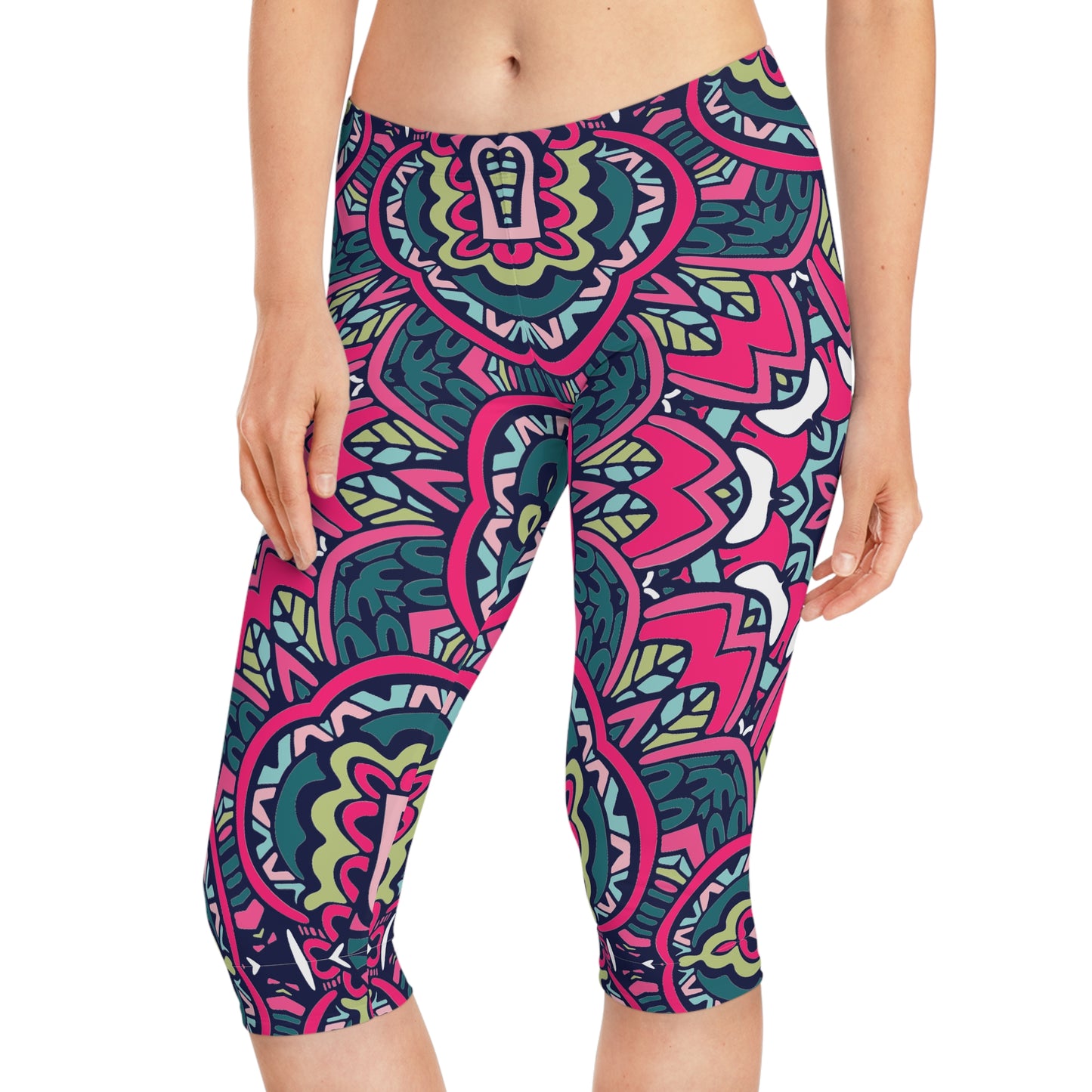 Boho Dream: Women's Bohemian Print Leggings Women's Capri Leggings (AOP)