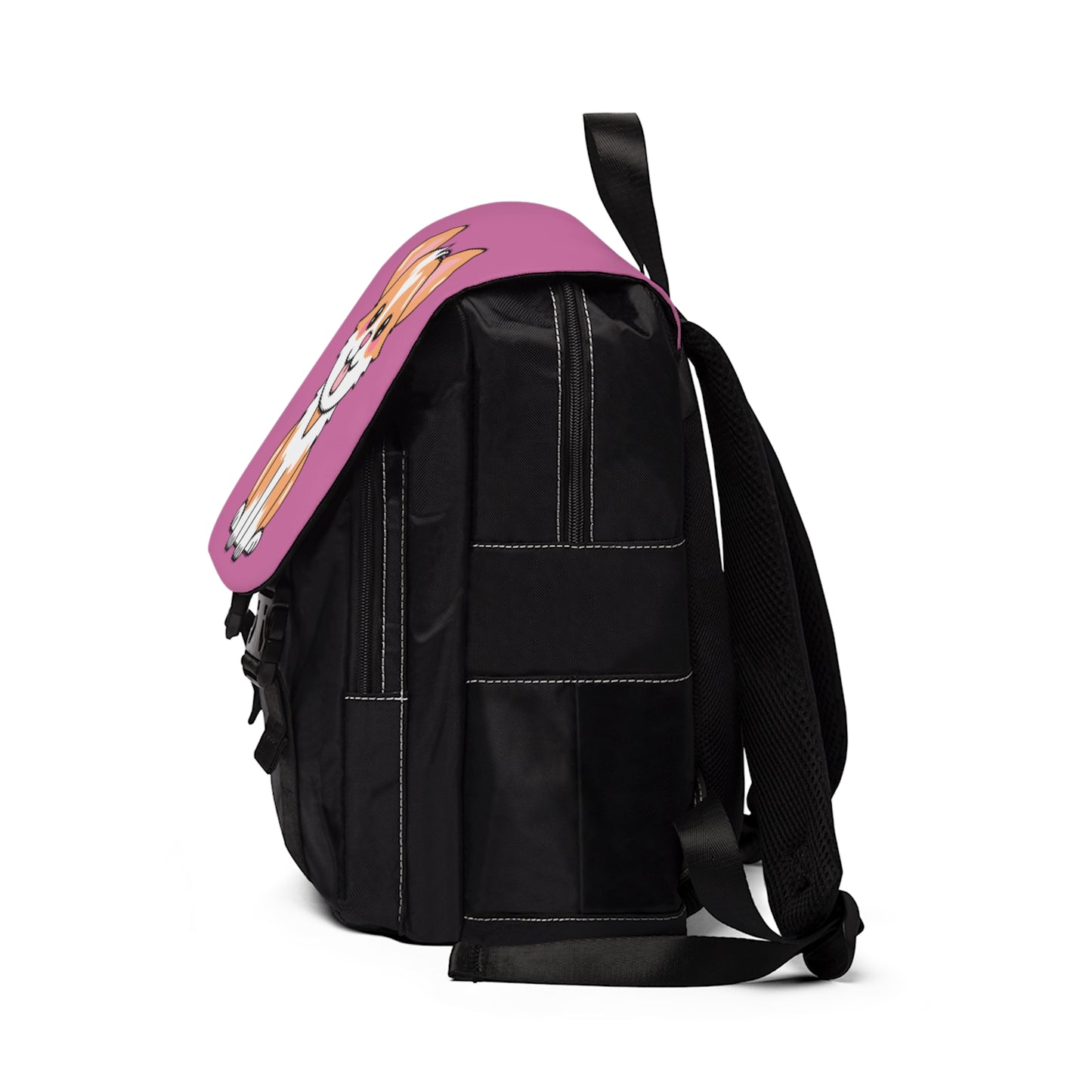 Cute Little Puppy on light purple background back to school Unisex Casual Shoulder Backpack