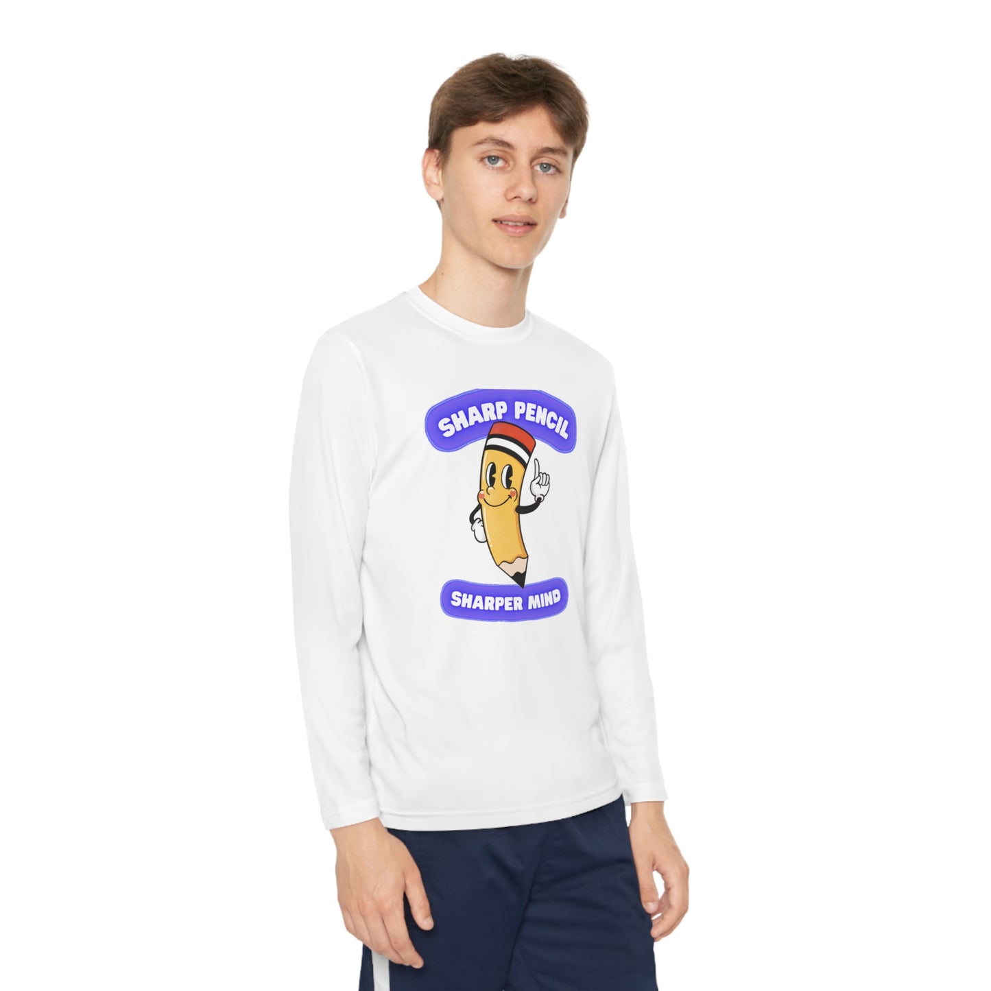 Sharp Pencil Sharper Mind Youth Long Sleeve Competitor Tee