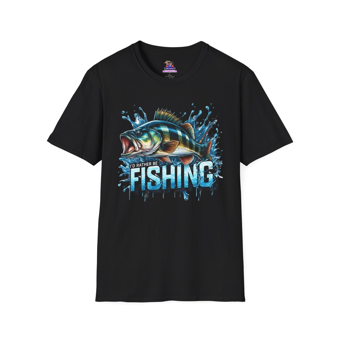 I'd Rather Be Fishing Unisex Softstyle T-Shirt Fishing humor, Fisherman Gift Pun T-Shirt Funny Fish Tee Fishy Vibes Unique Unisex Tee