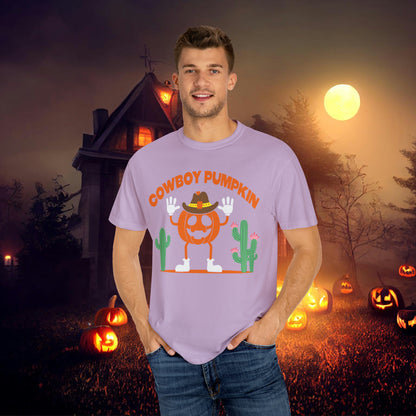 Cowboy Pumpkin Retro Groovy Halloween Unisex Garment-Dyed T-shirt Gifts for Him Gifts for Her