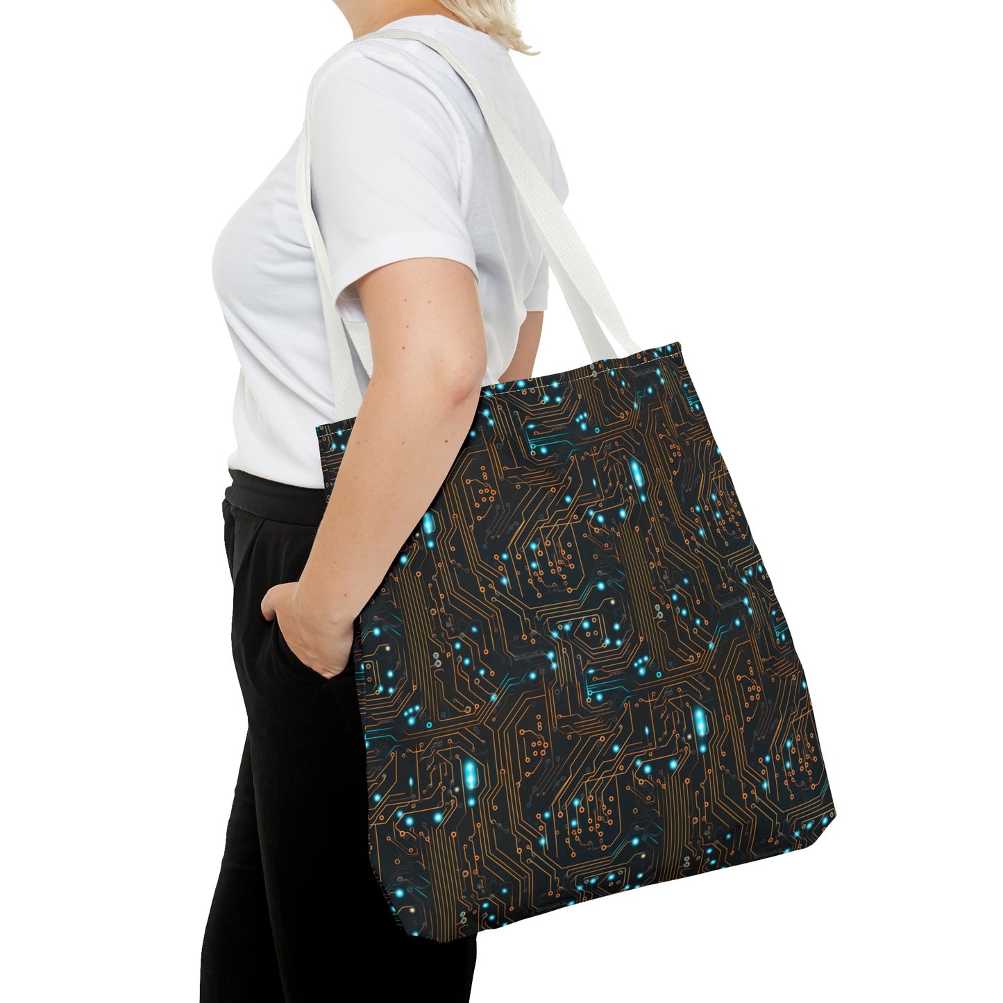 Golden Circuit Board AOP Tote Bag