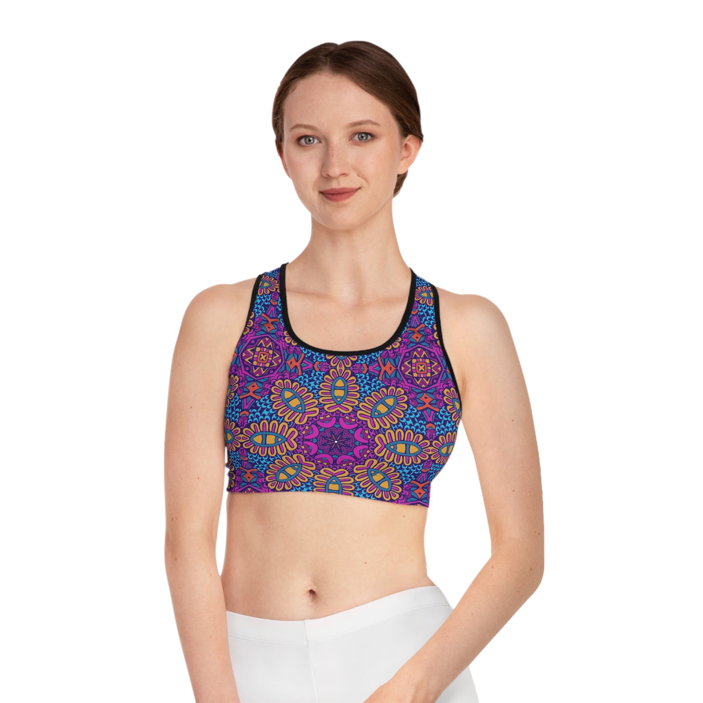 Pink & Purple Boho Dream Women's Sports Bra Sports Bra (AOP)