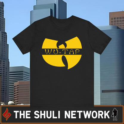 Wu-Tap Logo T-Shirt — Retro Hip-Hop Shuli Crew Graphic Tee