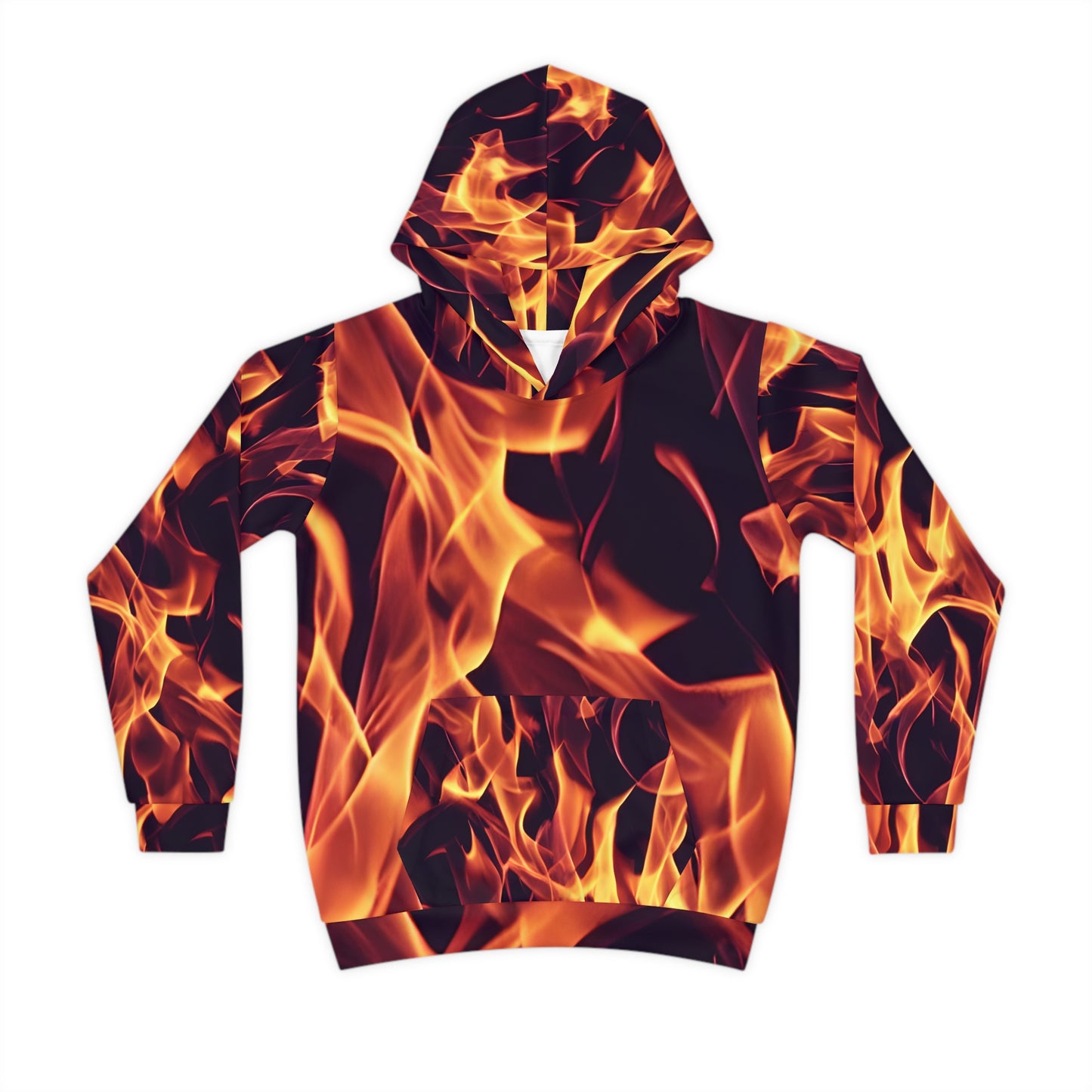 Fuel their Style: All Over Print Children's Hoodie with Dynamic Flames Children's Hoodie (AOP)