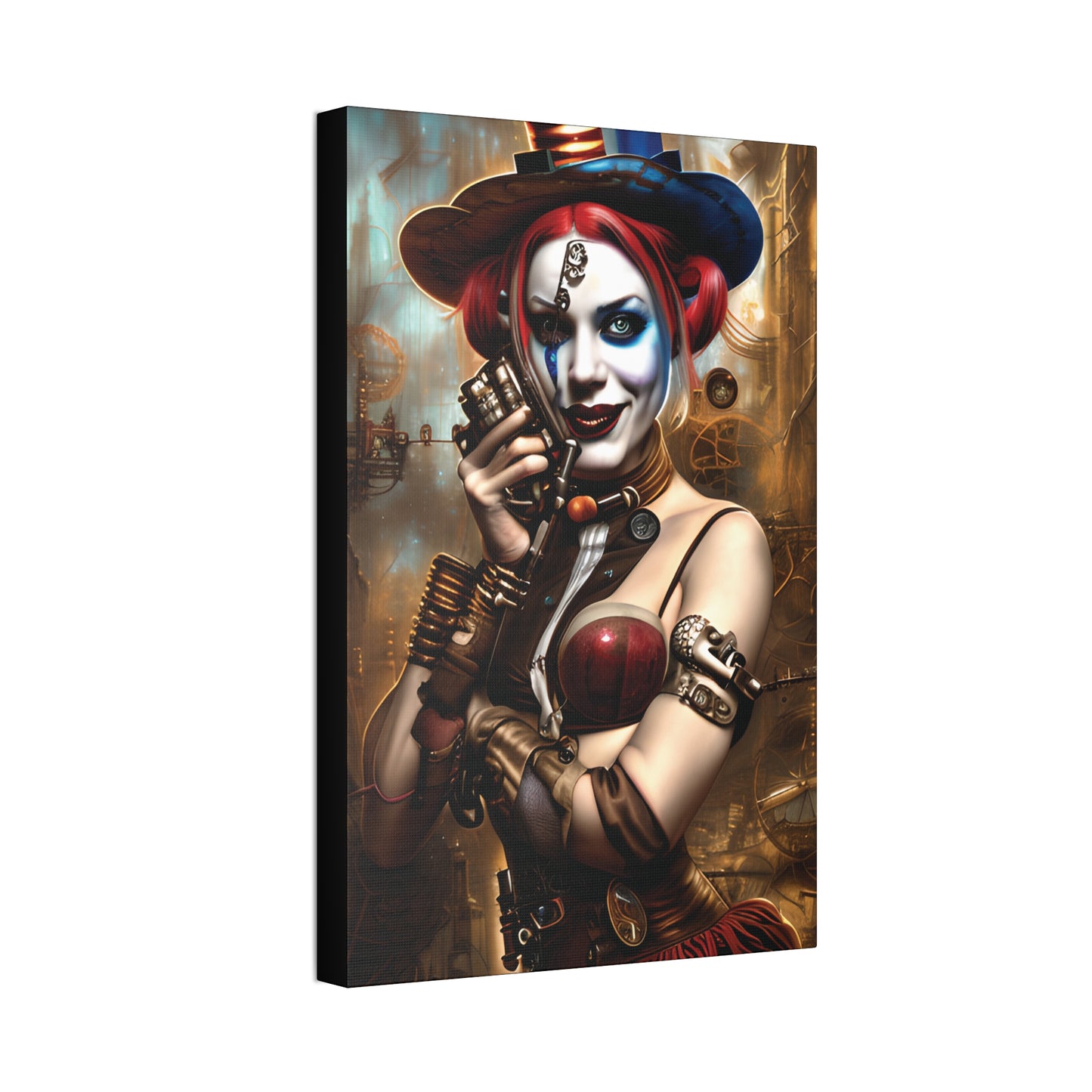 Hyper Realistic Steampunk Harley Quinn Canvas Stretched, 1.5''