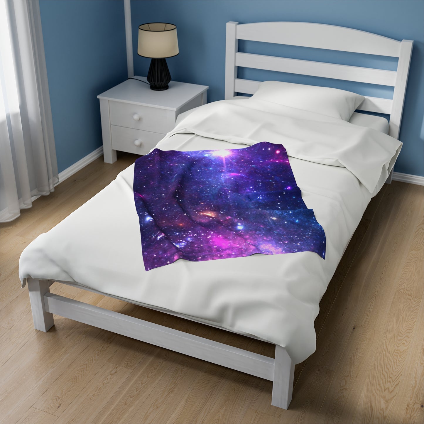 Purple Beyond the Stars Outer Space Out of this World Velveteen Plush Blanket