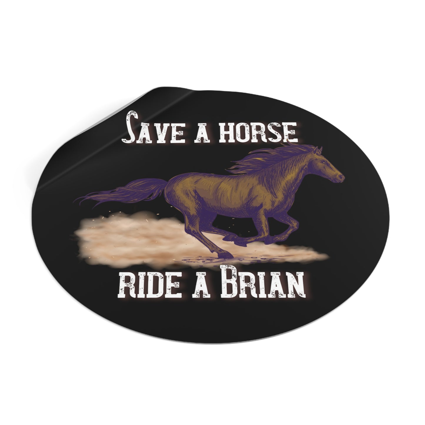 Save a Horse, Ride a Brian Round Vinyl Stickers