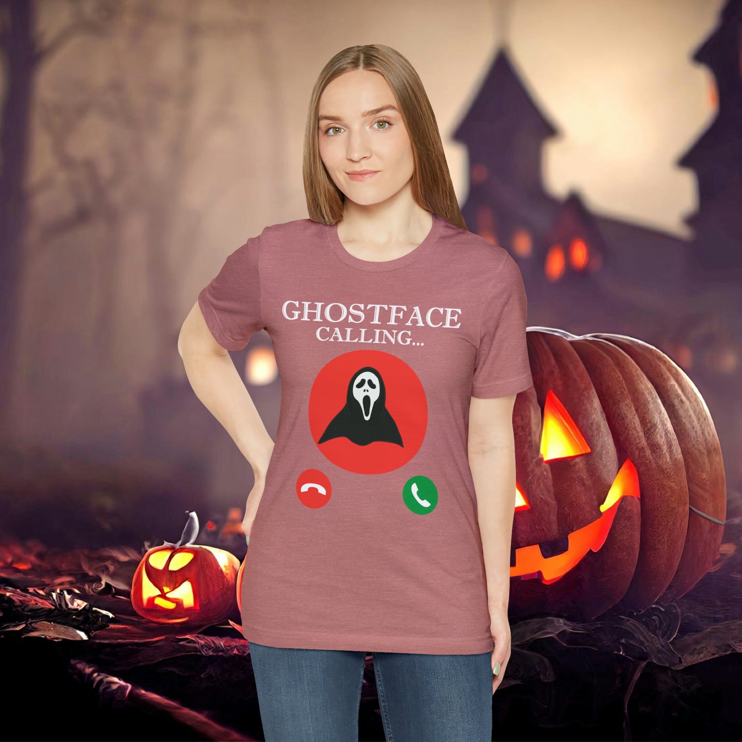 Ghost Face is Calling Halloween Unisex Jersey Short Sleeve Tee Gifts For her Gifts for Him