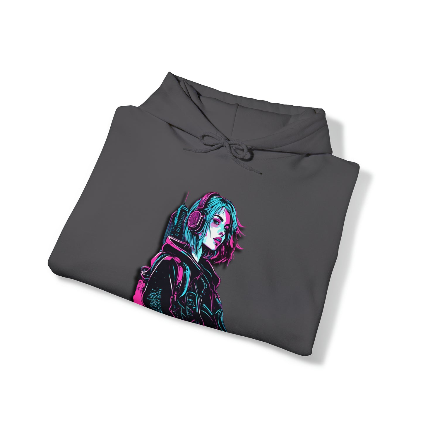 Neon Futuristic Lights Cyberpunk Unisex Heavy Blend™ Hooded Sweatshirt