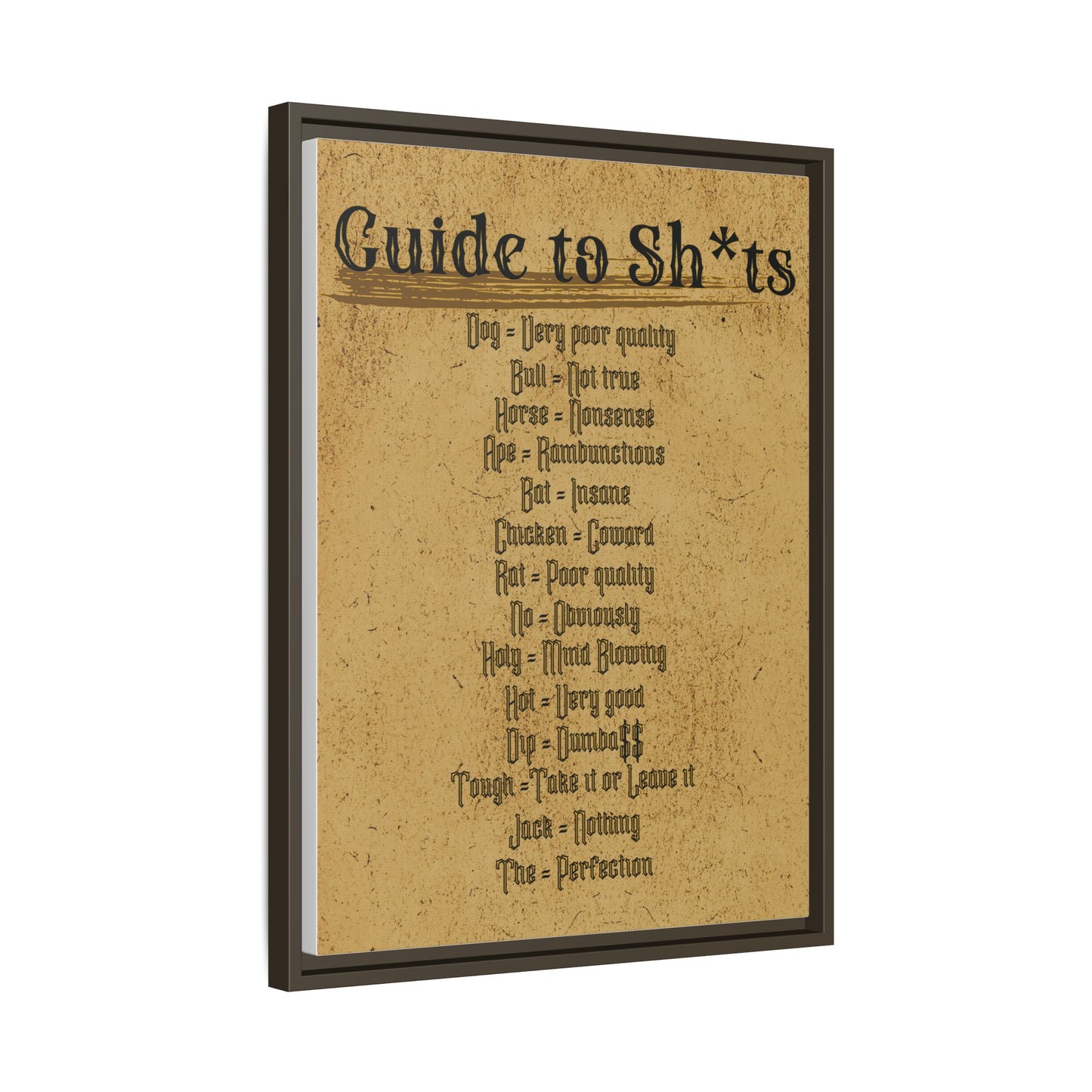 Guide to Sh*ts Framed Wall Art Print, Humorous Decor, Office Wall Art, Gift for Friends, Humor, Unique Housewarming Gift