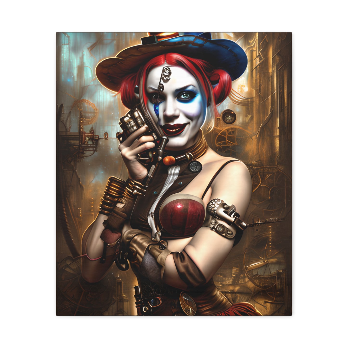 Hyper Realistic Steampunk Harley Quinn Matte Canvas, Stretched, 1.25"