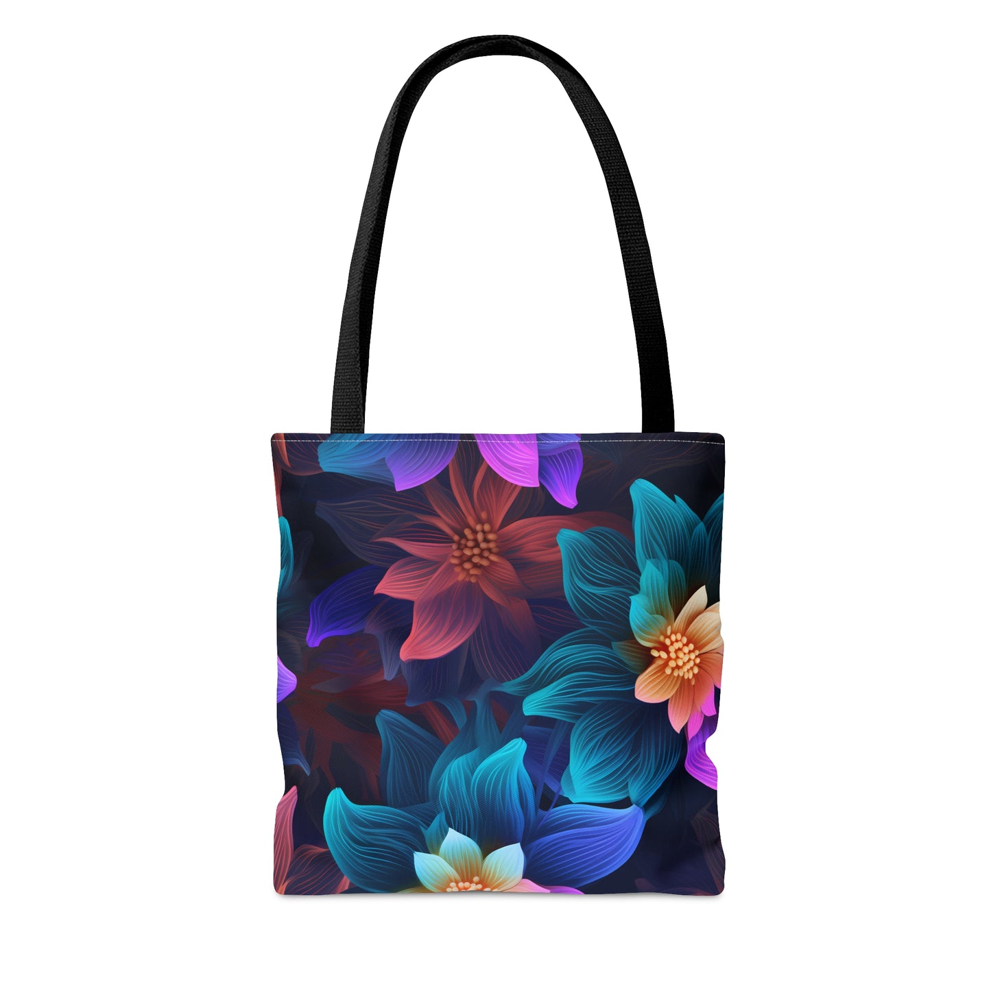 Neon Bloom Extravaganza All Over Print Tote Bag