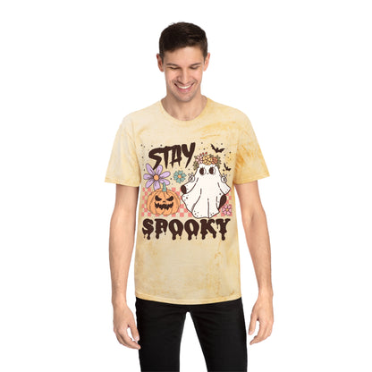 Stay Spooky Retro Groovy Halloween Unisex Color Blast T-Shirt Gifts for Him Gifts for Her