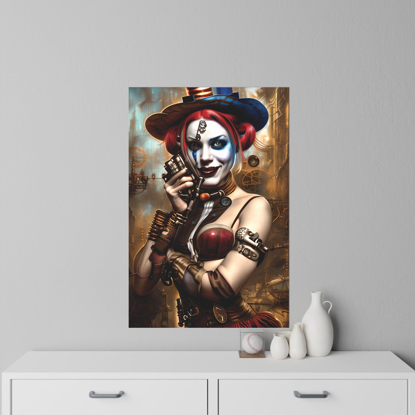 Hyper Realistic Steampunk Harley Quinn Wall Decals