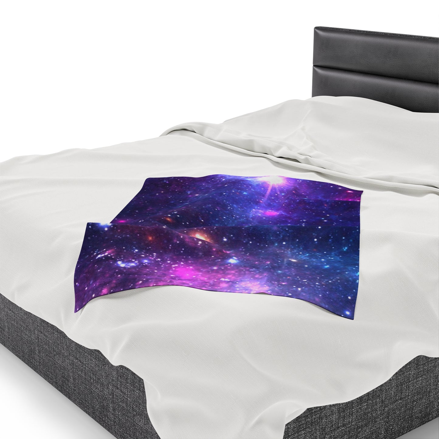 Purple Beyond the Stars Outer Space Out of this World Velveteen Plush Blanket