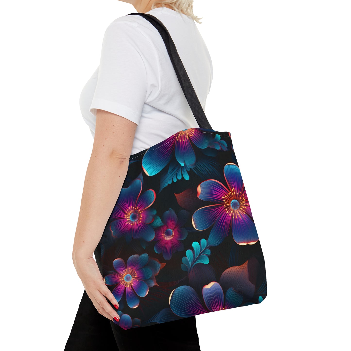 Eclectic Neon Floral All Over Print Tote Bag