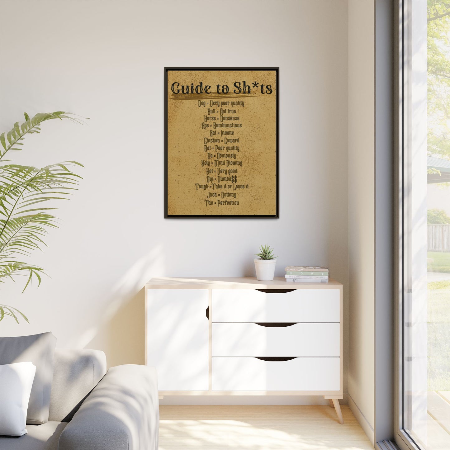 Guide to Sh*ts Framed Wall Art Print, Humorous Decor, Office Wall Art, Gift for Friends, Humor, Unique Housewarming Gift
