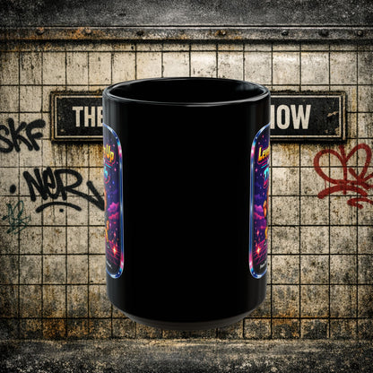Leveling Up in the Dab Black Mug — Retro Gamer Gift 15oz mug