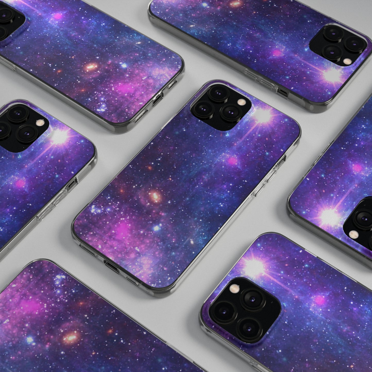 Purple Beyond the Stars Outer Space Out of this World Soft Phone Cases