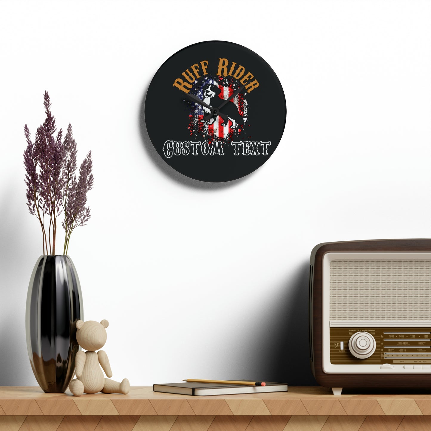 Ruff Rider "Custom Name" Acrylic Wall Clock