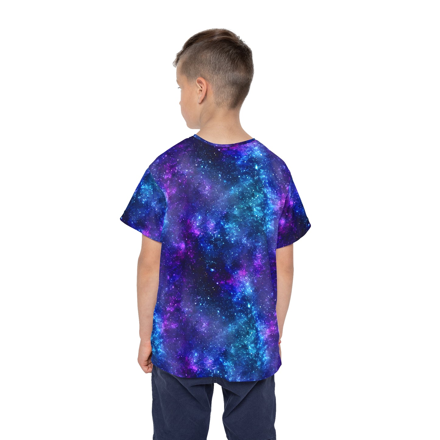 Galactic Goals: All Over Print Kid Sport Jersey with Outer Space Galaxy Vibe