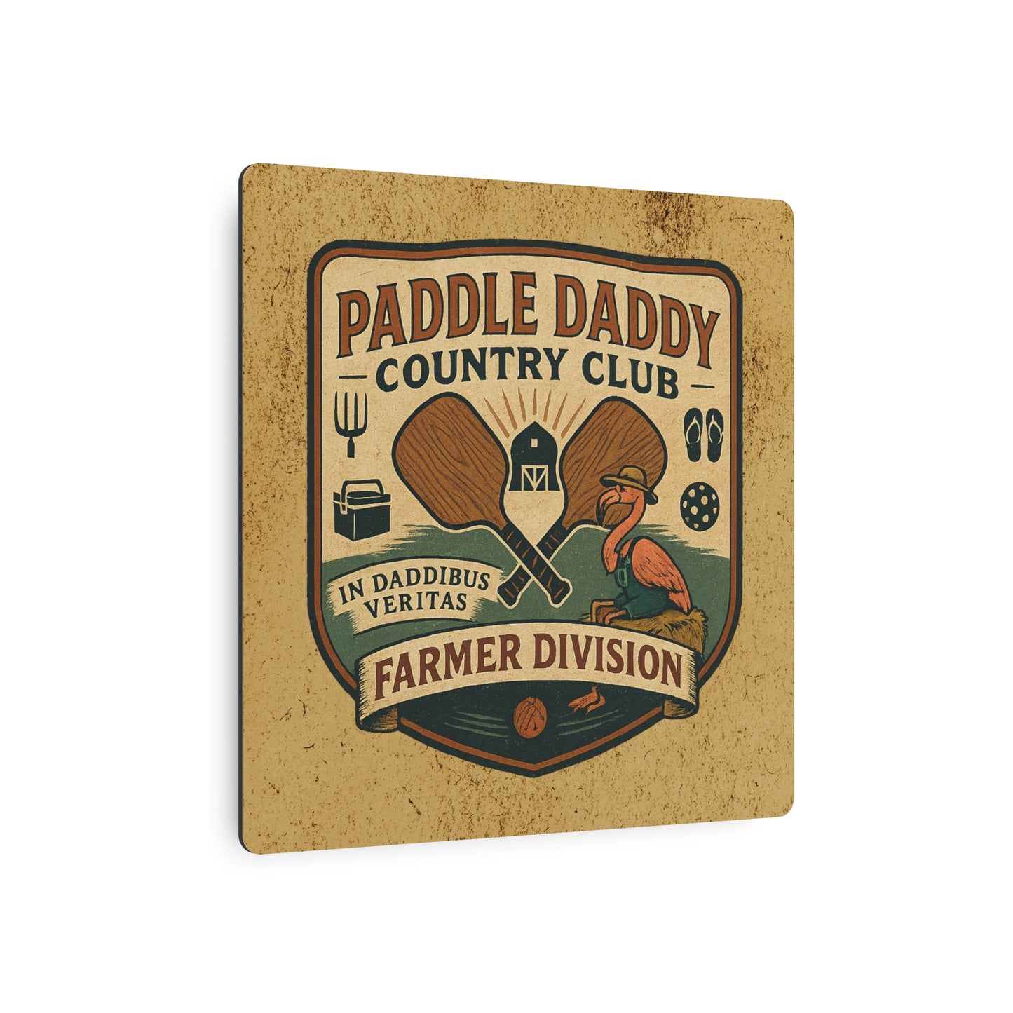 Paddle Daddy Country Club™ Farmer Edition Metal Art Sign