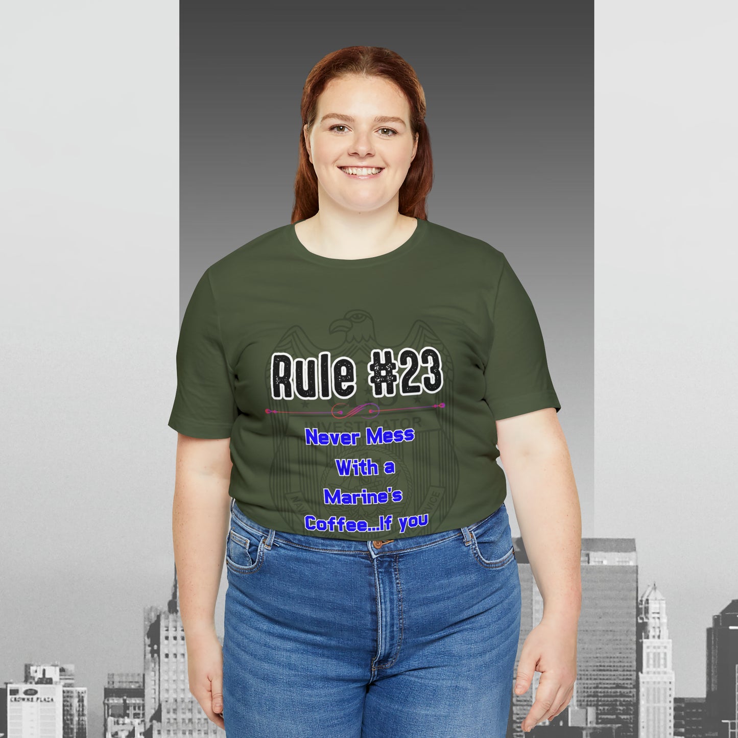 Rules of Gibbs #23 Never Mess with a Marine's Coffee Unisex Jersey Short Sleeve Tee