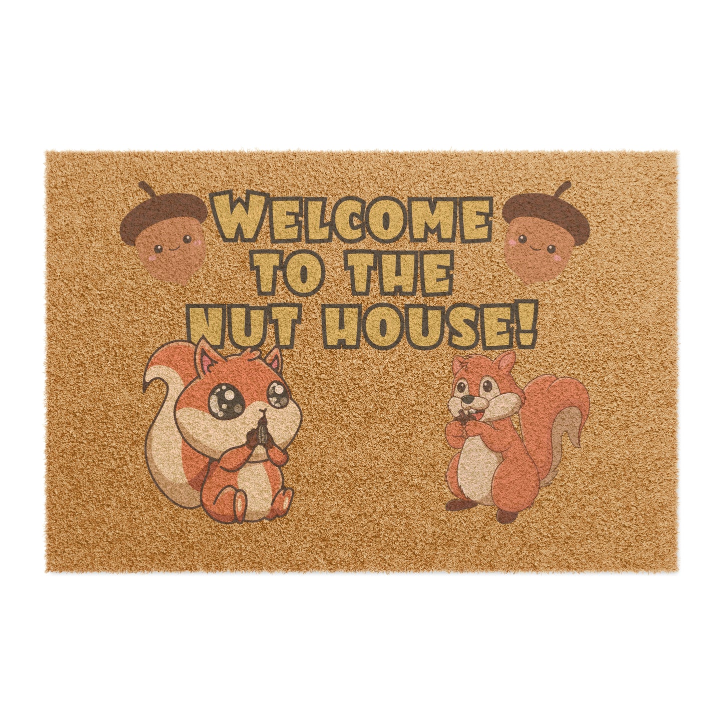 Welcome to the Nut House' Squirrels Doormat | 24" x 16" | Outdoor Coir Welcome Mat