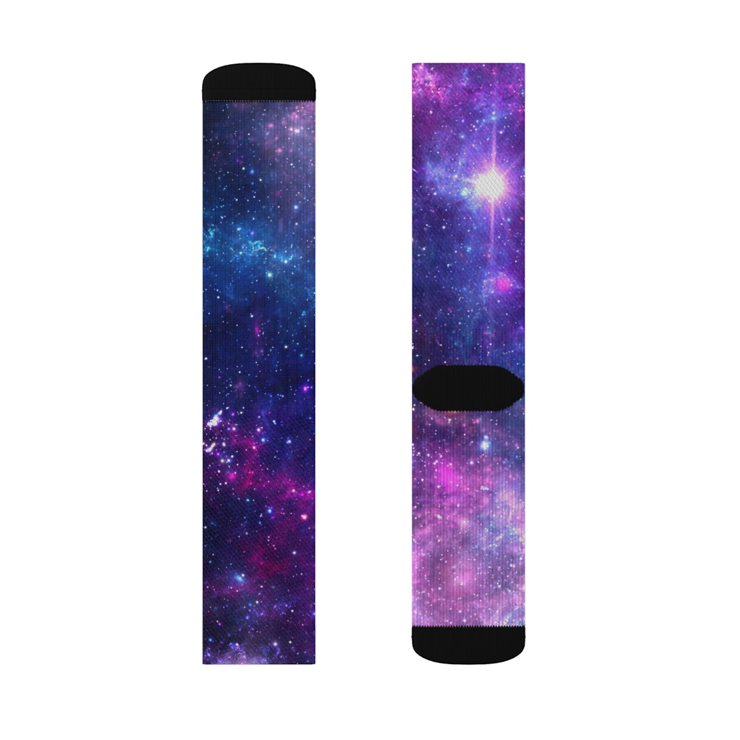 Purple Beyond the Stars Outer Space Out of this World Sublimation Socks