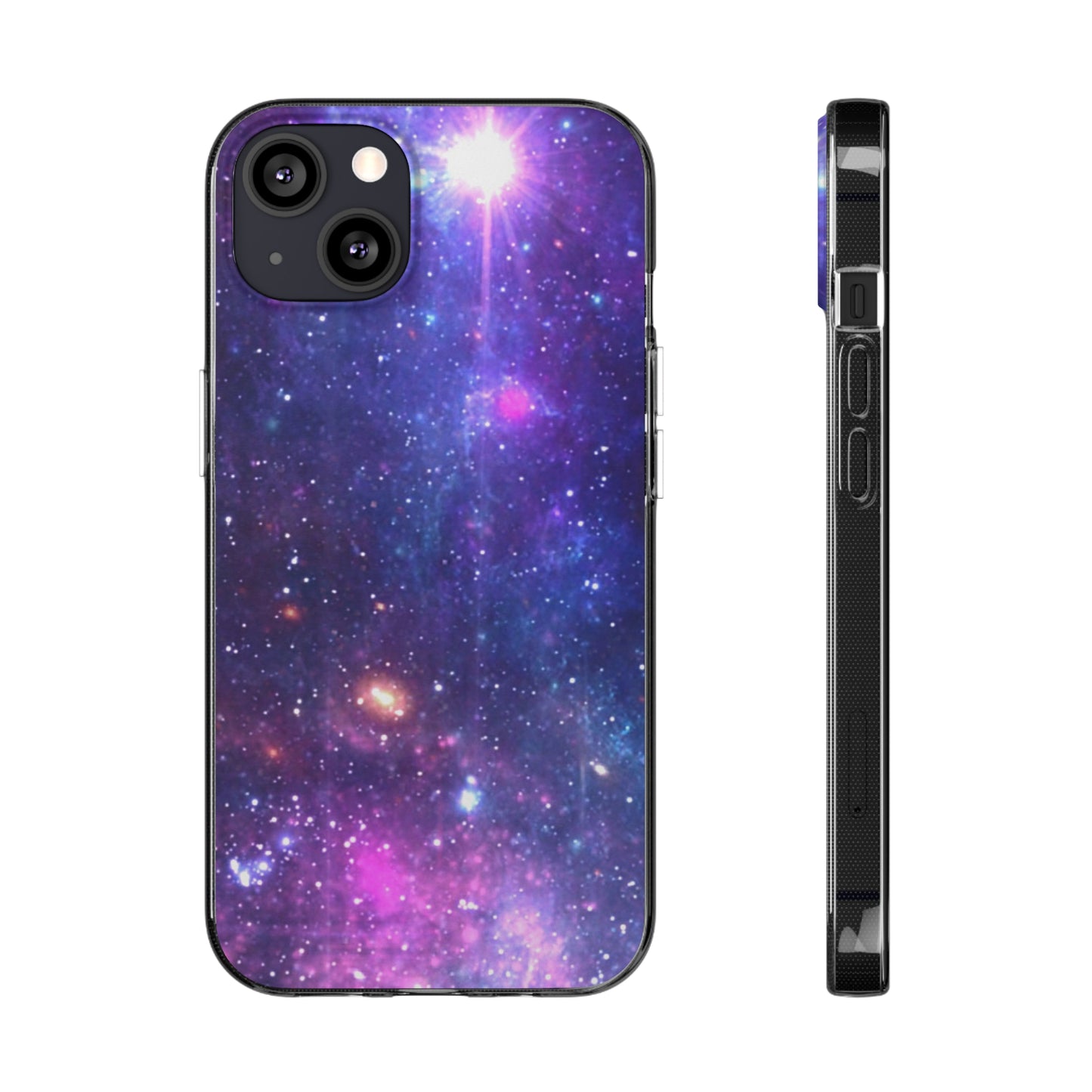 Purple Beyond the Stars Outer Space Out of this World Soft Phone Cases