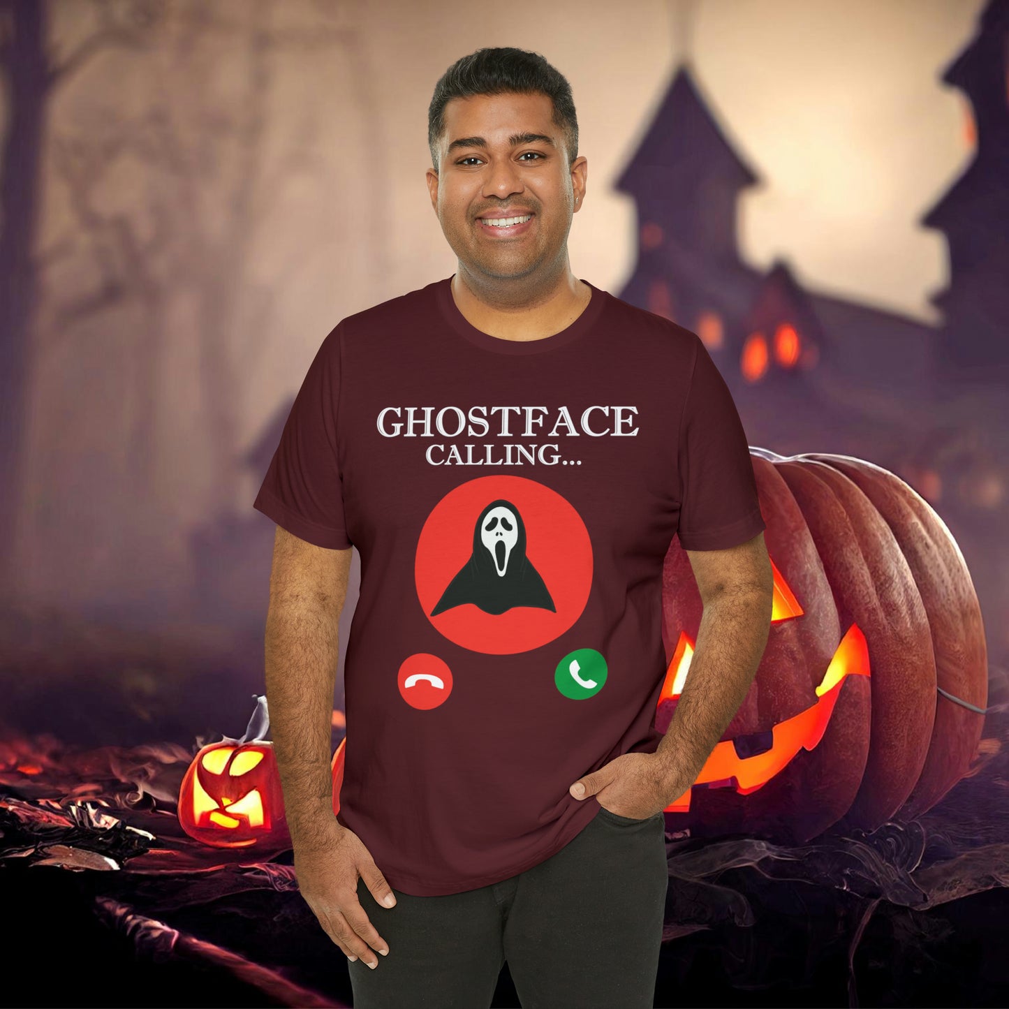 Ghost Face is Calling Halloween Unisex Jersey Short Sleeve Tee Gifts For her Gifts for Him