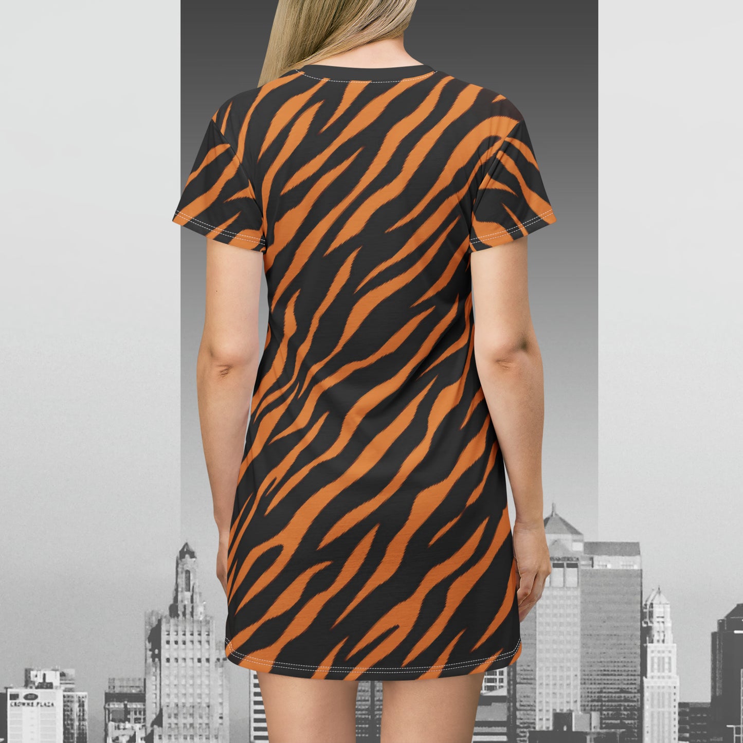 Wild Tiger Print T-Shirt Dress (AOP)