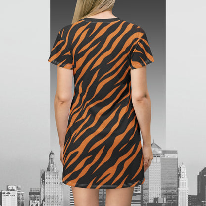 Wild Tiger Print T-Shirt Dress (AOP)