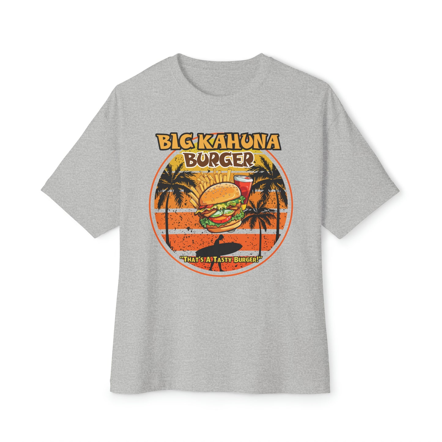 Big Kahuna Burger Unisex Oversized Boxy Tee Burger Lover's Tee, Unisex Box of Joy, Hilarious Graphic Shirt, Movie Magic Apparel