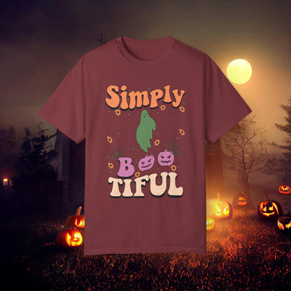 Simply Bootiful Retro Groovy Halloween Unisex Garment-Dyed T-shirt Gifts for Her Gifts for him