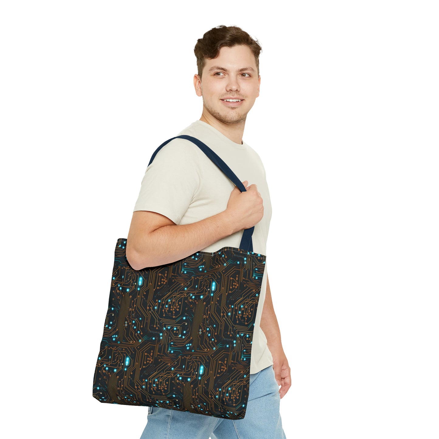 Golden Circuit Board AOP Tote Bag