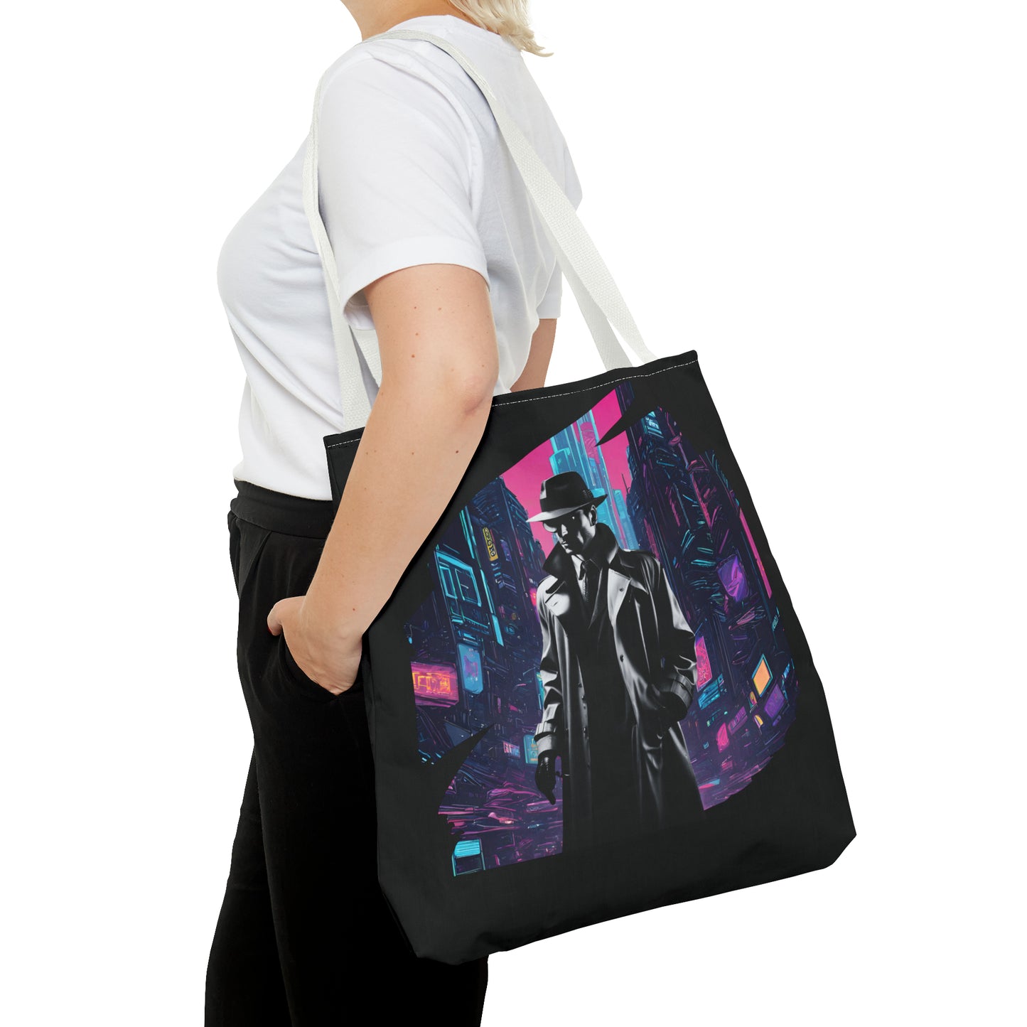 Cyberpunk Chic  Film Noir Detective AOP Tote Bag