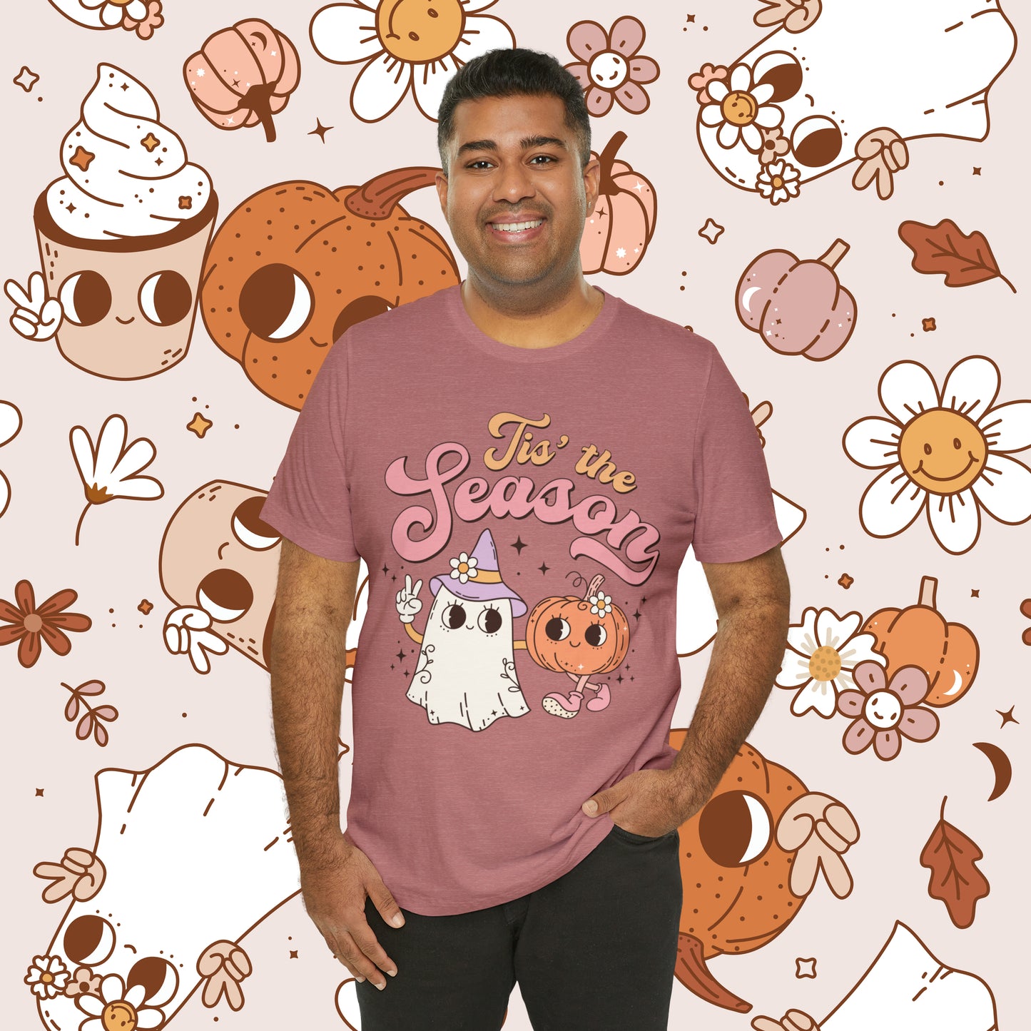 Tis The Season Retro Groovy Halloween Unisex Jersey Short Sleeve Tee GIfts for Him Gifts for Her