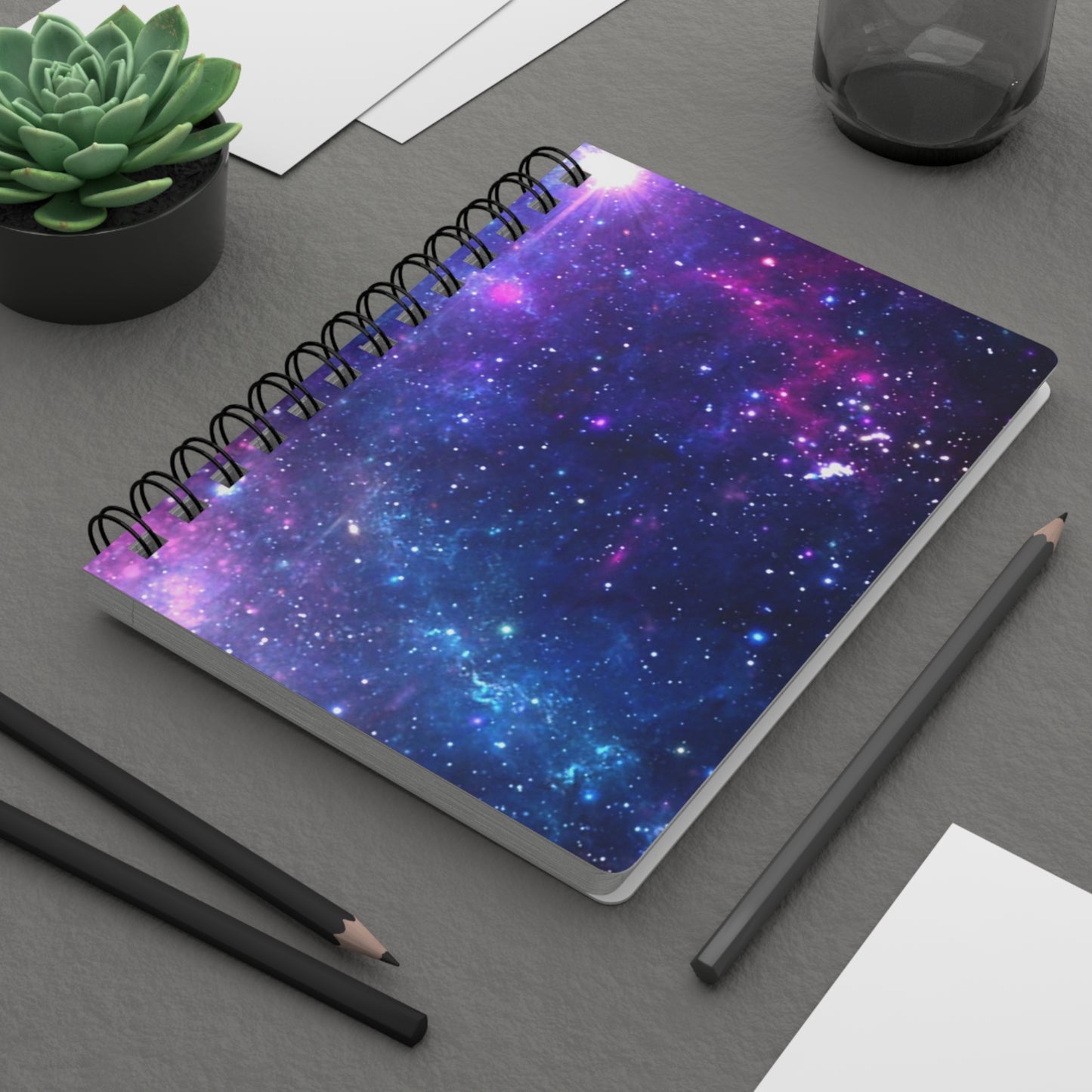 Purple Beyond the Stars Outer Space Out of this World Spiral Bound Journal