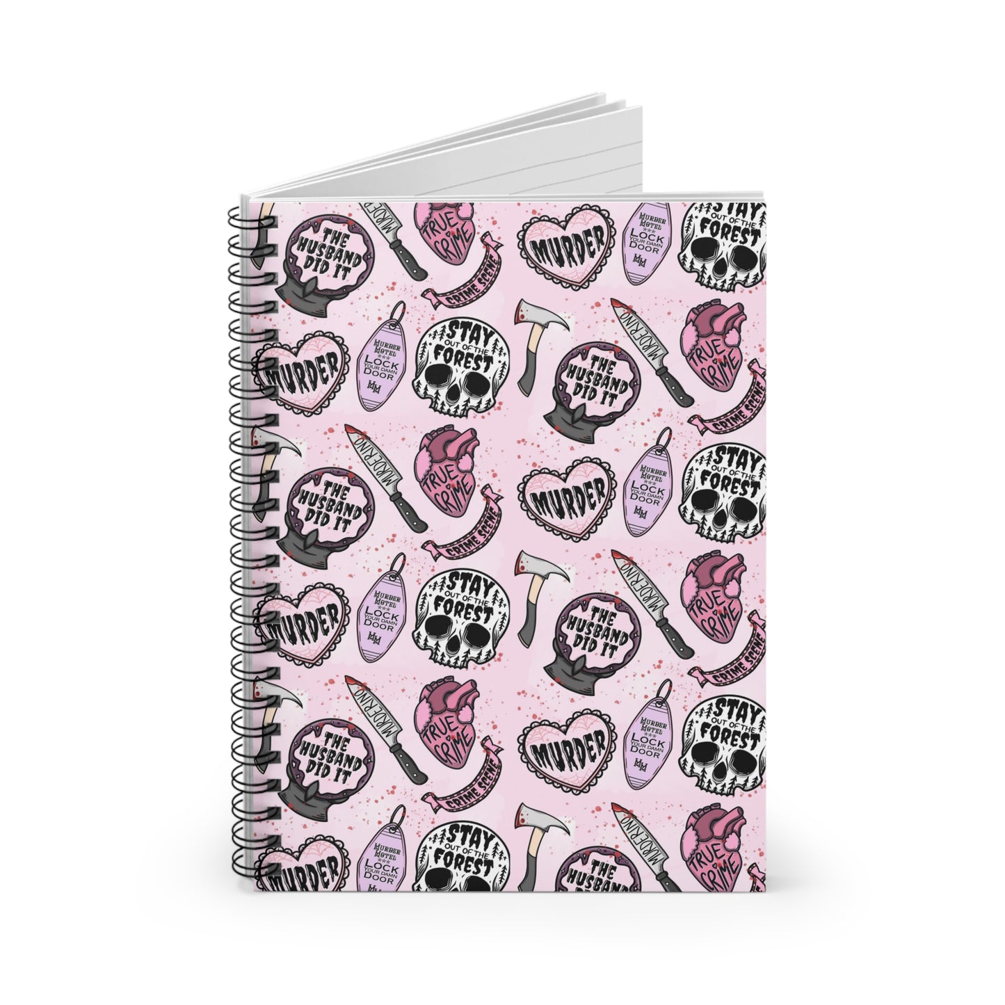 Whispers of Mystery: A True Crime Journal in Pink 118pg  Spiral Notebook - Ruled Line