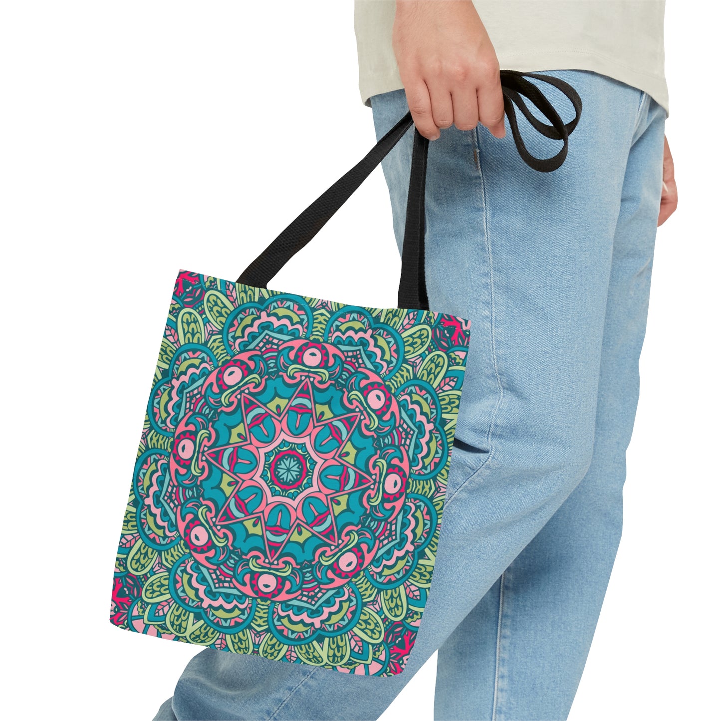 Green and Blue Boho Vibes Tote Bag - AOP Design for Stylish Carrying