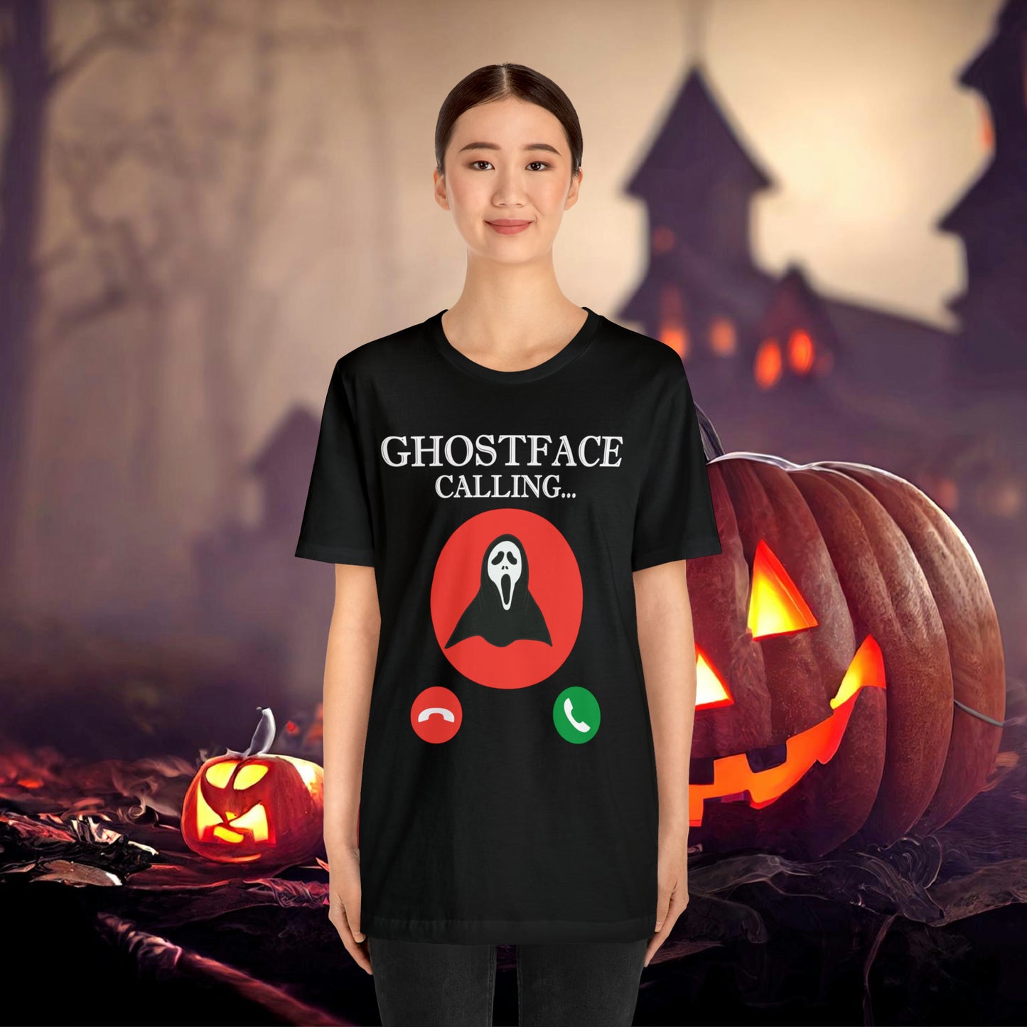 Ghost Face is Calling Halloween Unisex Jersey Short Sleeve Tee Gifts For her Gifts for Him