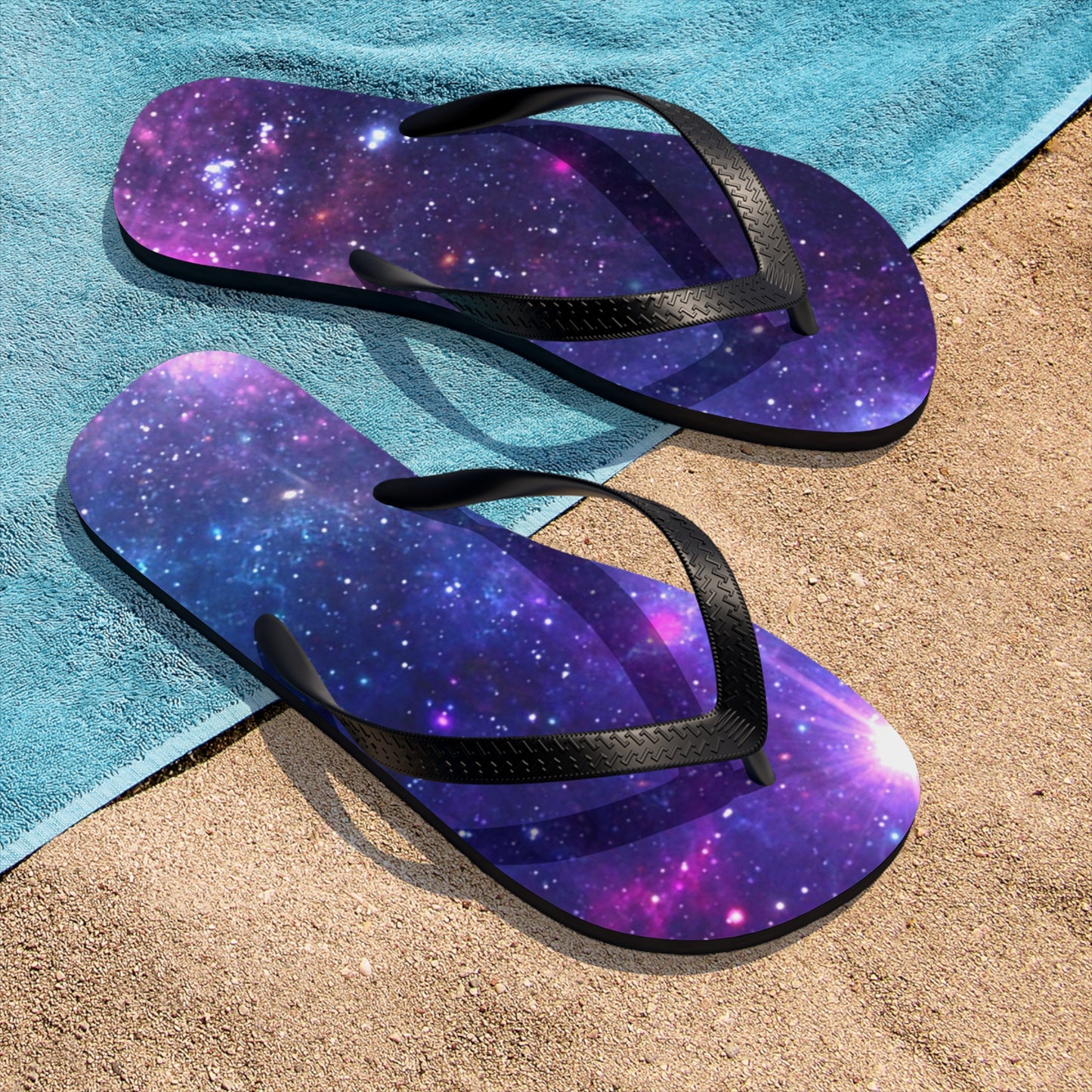 Purple Beyond the Stars Outer Space Out of this World Unisex Flip-Flops