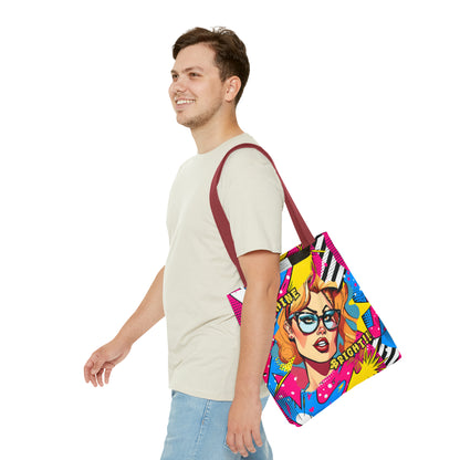 Shine Bright Lady on a Abstract Comic Pop AOP Tote Bag