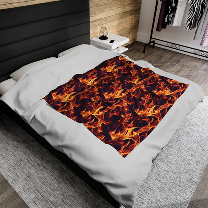 Turn up the heat with the Flame Burst Velveteen Plush Blanket