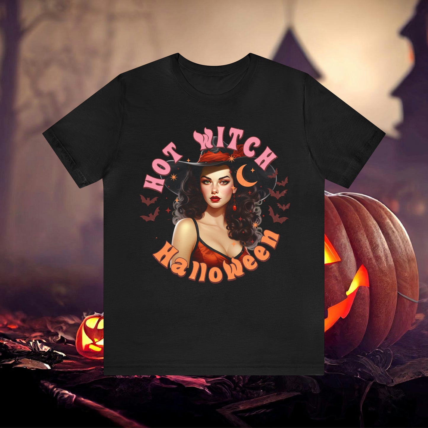 Hot Witch Halloween Unisex Jersey Short Sleeve Tee