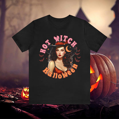 Hot Witch Halloween Unisex Jersey Short Sleeve Tee