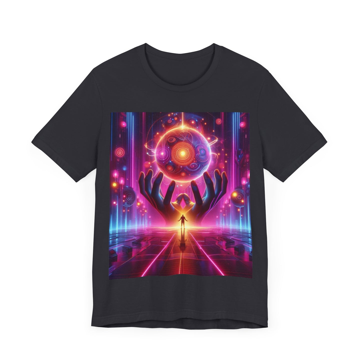 Neon Pathways Unisex Tee: Embrace the Future Unisex Jersey Short Sleeve Tee