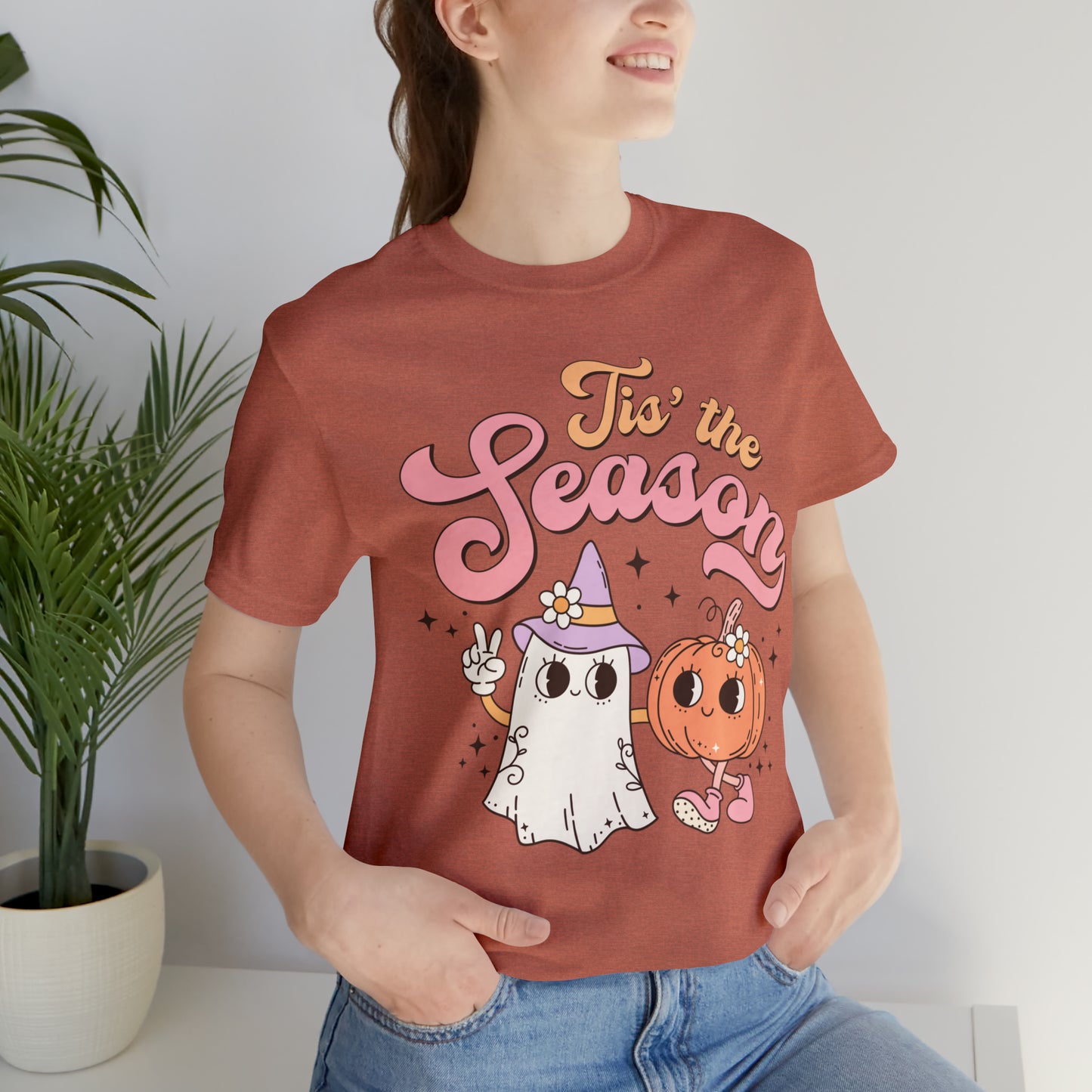 Tis The Season Retro Groovy Halloween Unisex Jersey Short Sleeve Tee GIfts for Him Gifts for Her